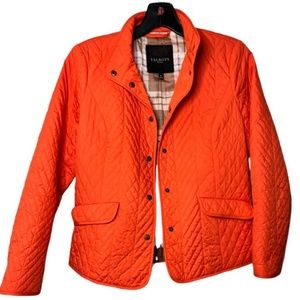 NWOT Talbots Petites Lightweight Quilted Jacket Tangerine Orange Size L
